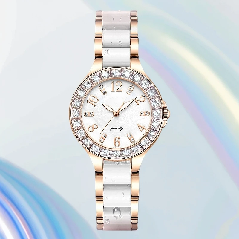 精美简约陶瓷白手链款高级感气质优雅女士腕表——1701