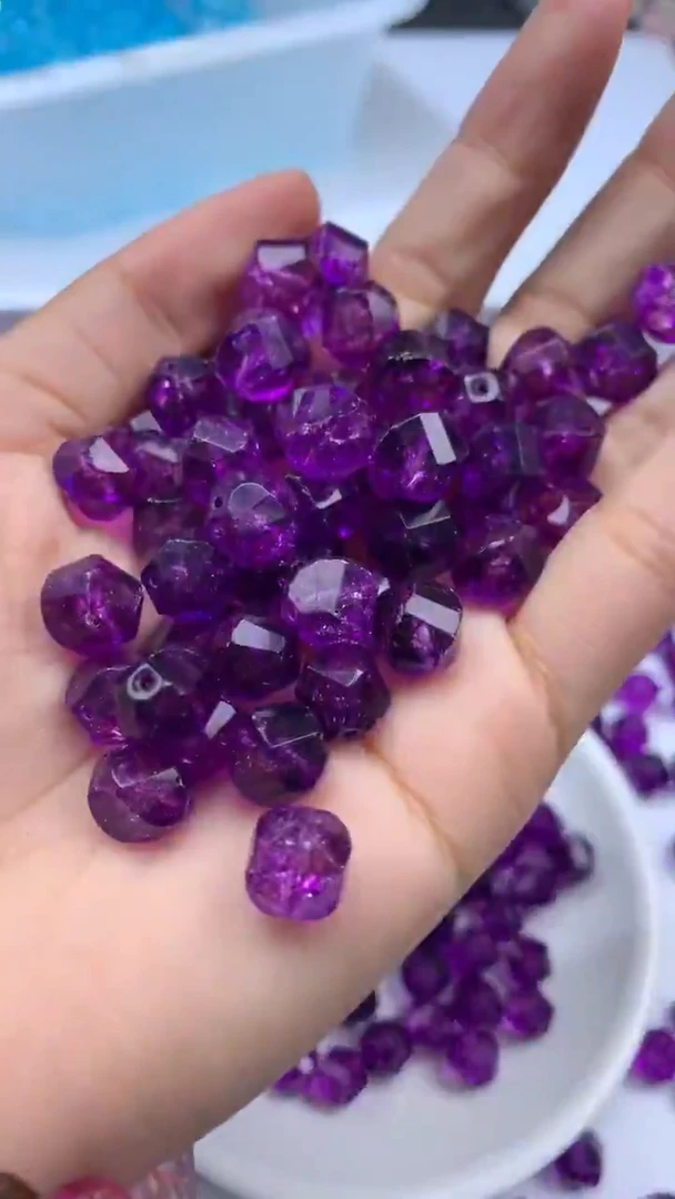 颈饰未镶嵌水晶W1852紫色碧玺扭珠9+mm*10颗