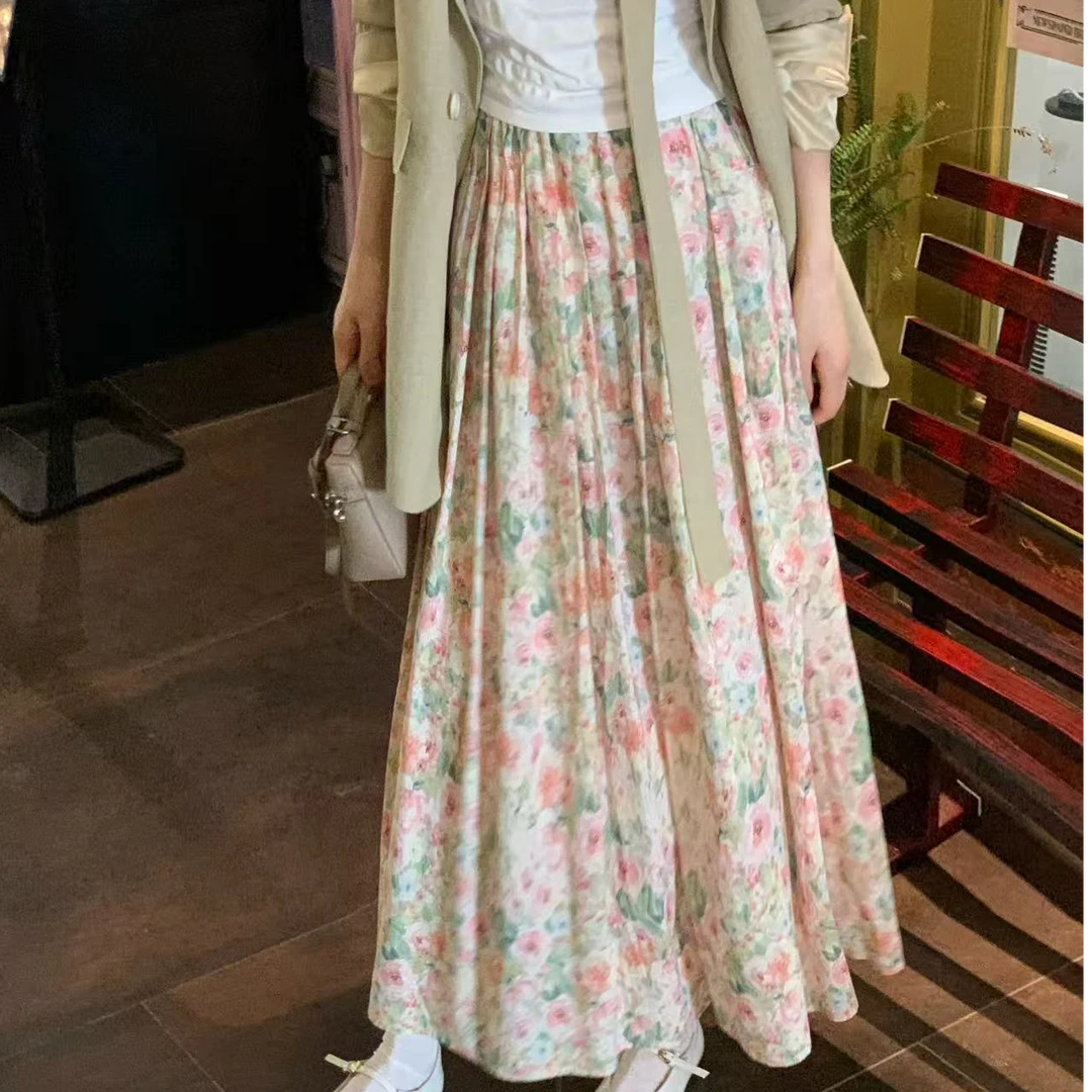 OUDOCKEE 鸥鸥 【100棉】花海 百搭高腰显瘦半身裙 B2503X550T