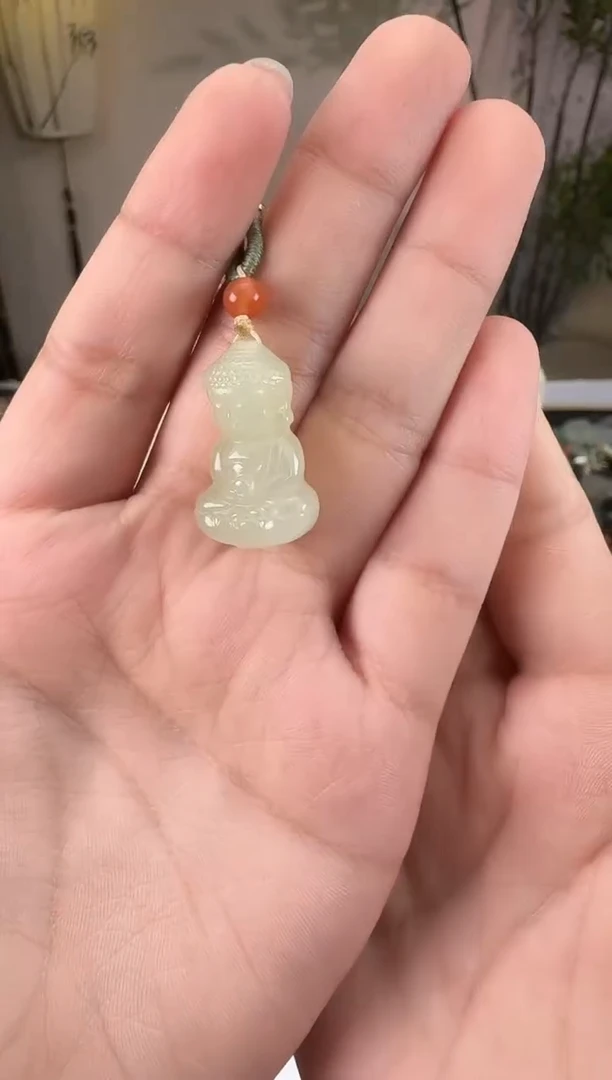 和田玉未镶嵌颈饰宝宝观音