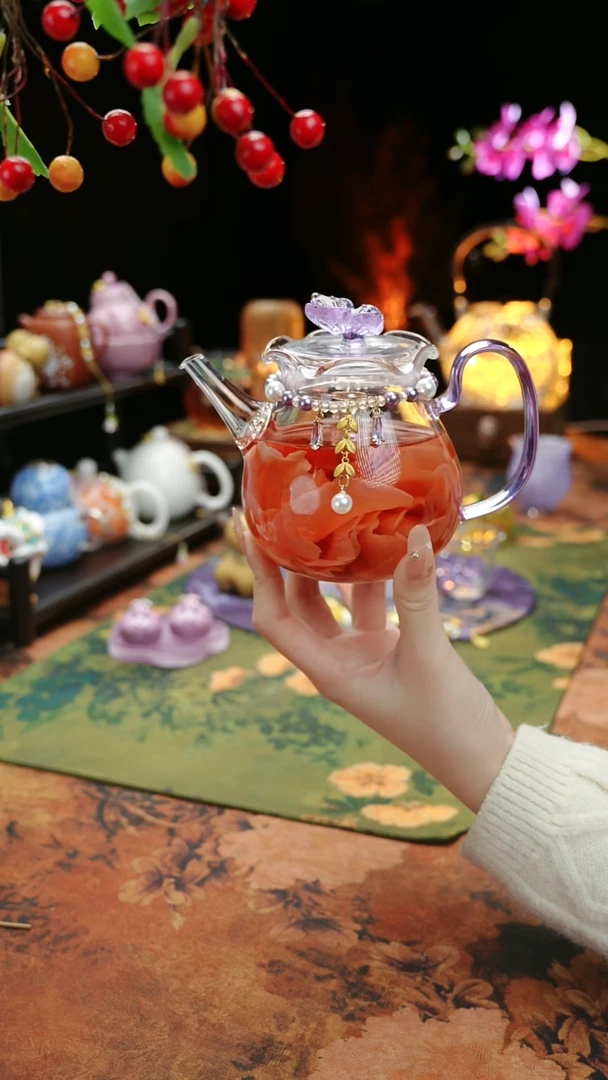 【闪购商品】紫砂铃兰花茶壶+链子