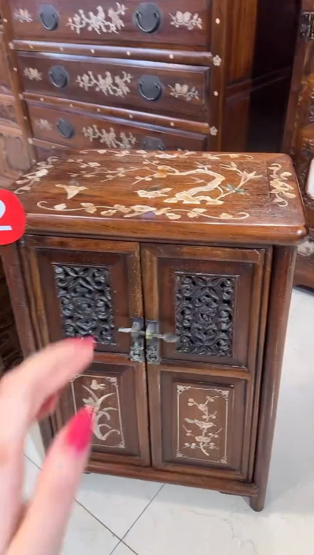 【闪购商品】木木艺缅花镶嵌花鸟透雕柜子1980.88888