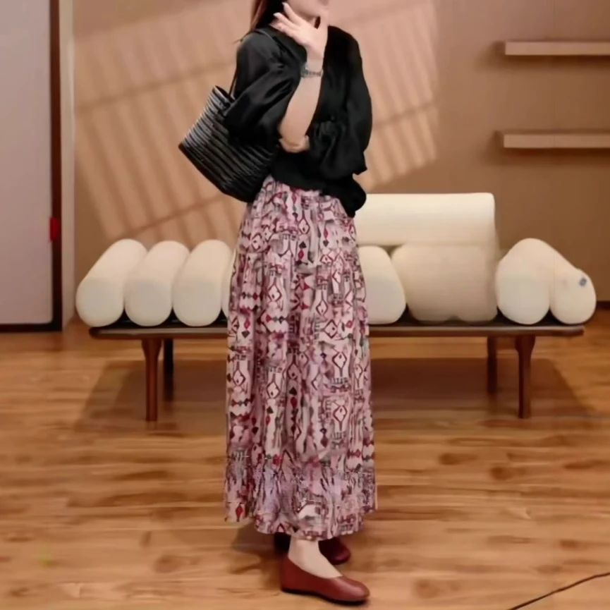 2025新款夏季花纱诗集"夏季女款设计彩绘小众法式半身裙 十上衣