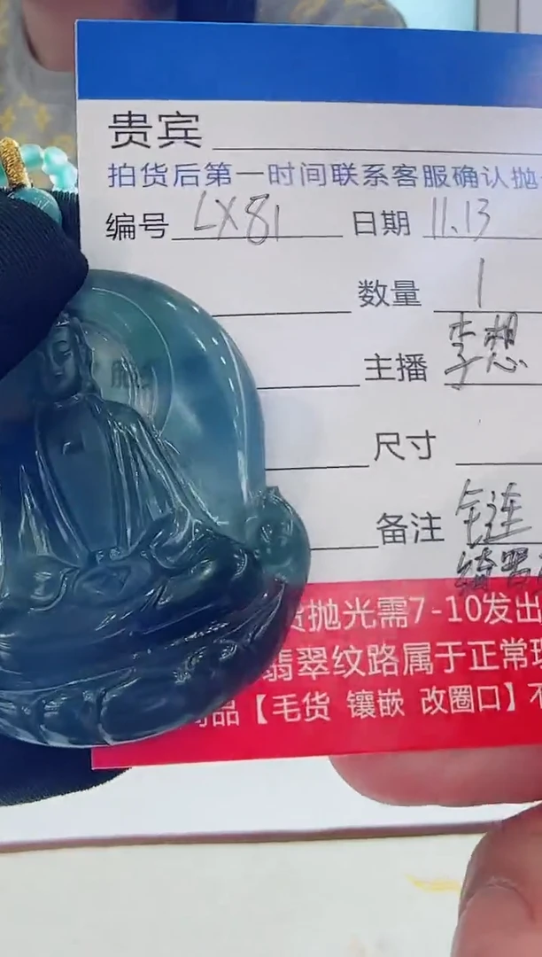 未镶嵌定制翡翠LX81翡翠吊坠带珠链-多样性发其一