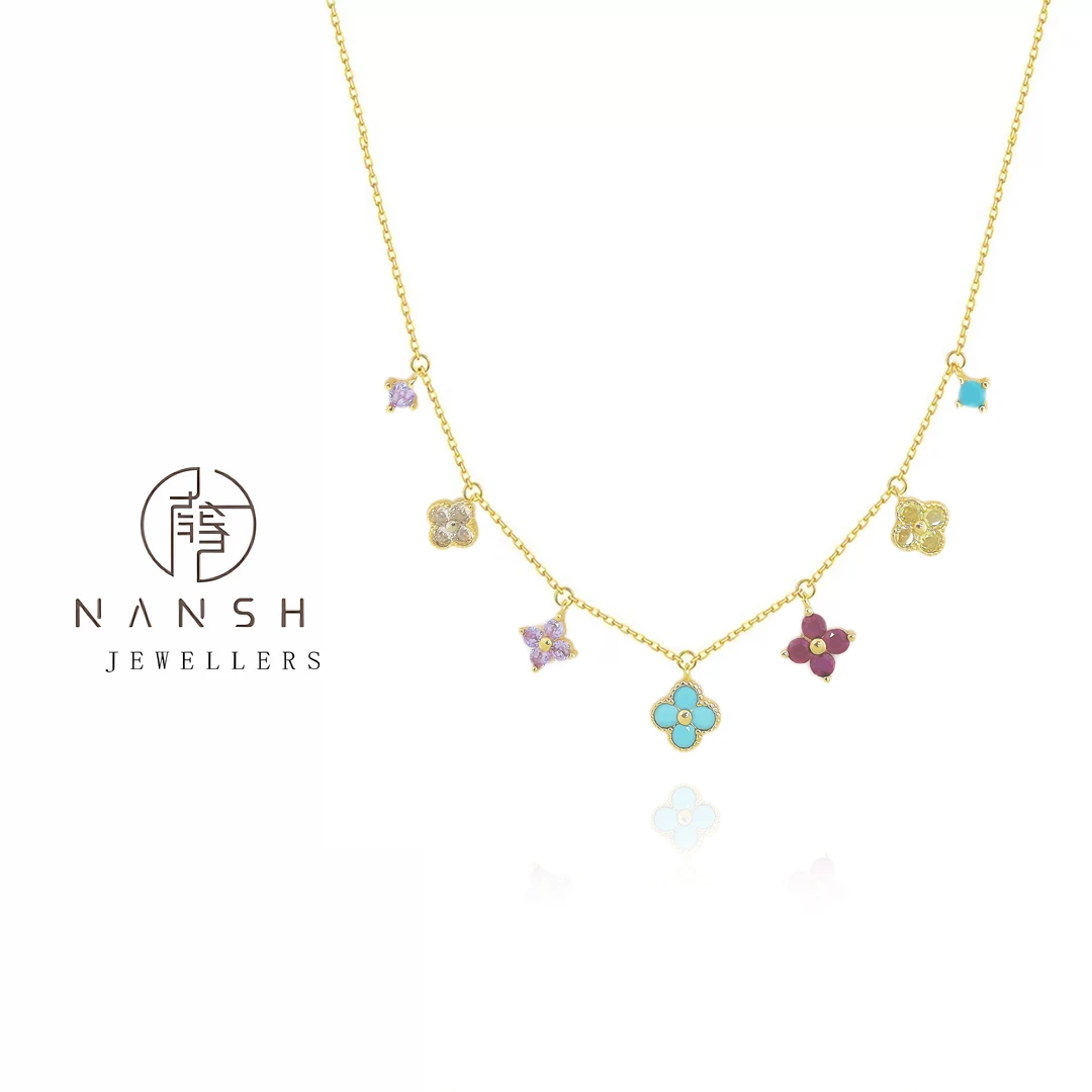 NANSHE/南奢 轻奢小众彩色花朵项链L1148