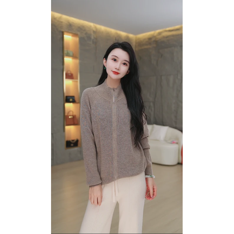 ZHANGLIXI 秋冬气质女士保暖高级百搭100%纯羊毛衫YM-QHMD-001