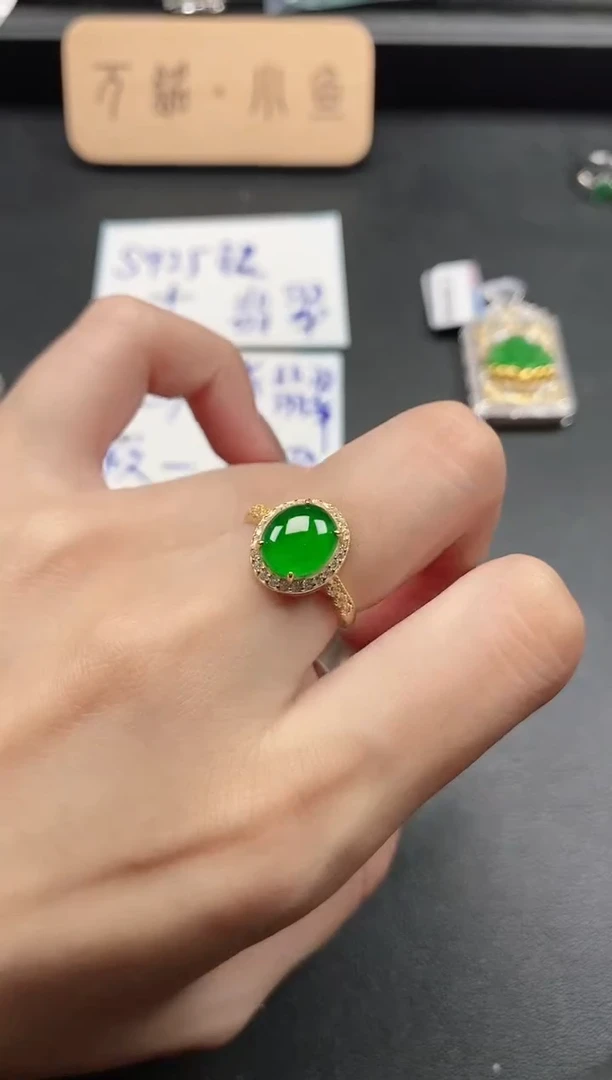 银S925镶嵌戒指翡翠51511