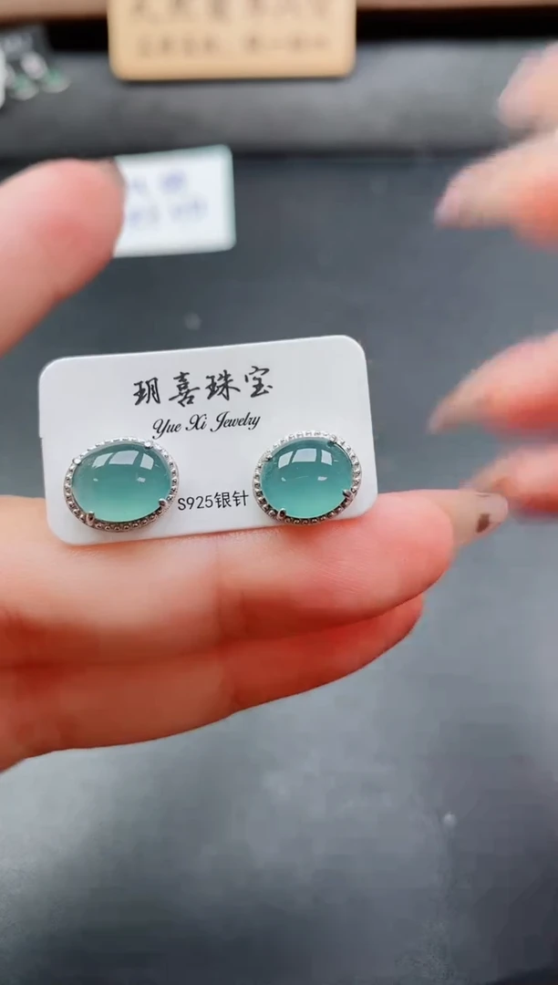 银S925镶嵌戒指翡翠1