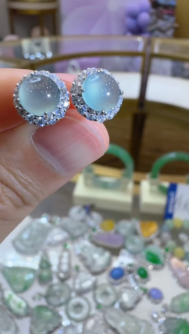 翡翠银S925镶嵌耳饰多样性团购发一件