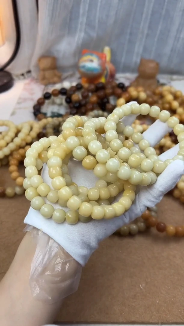 菩提根/象牙果手串11左右浅色水磨一条2908