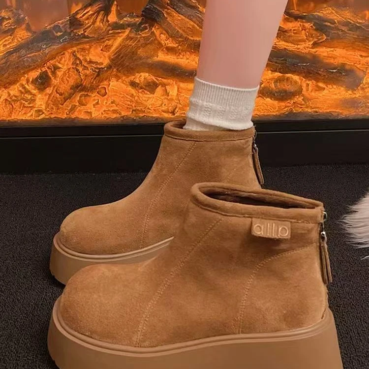 女交叉绑带英伦风中跟复古马丁靴秋冬常规款冬季