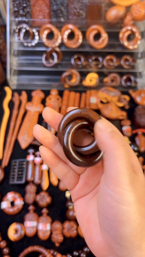 木木雕款雷枣木玉化料乾坤圈2.5