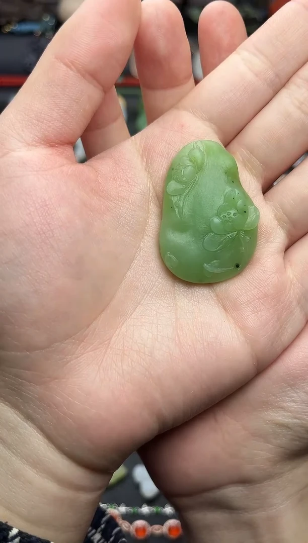 颈饰未镶嵌和田玉荷花【定制】06