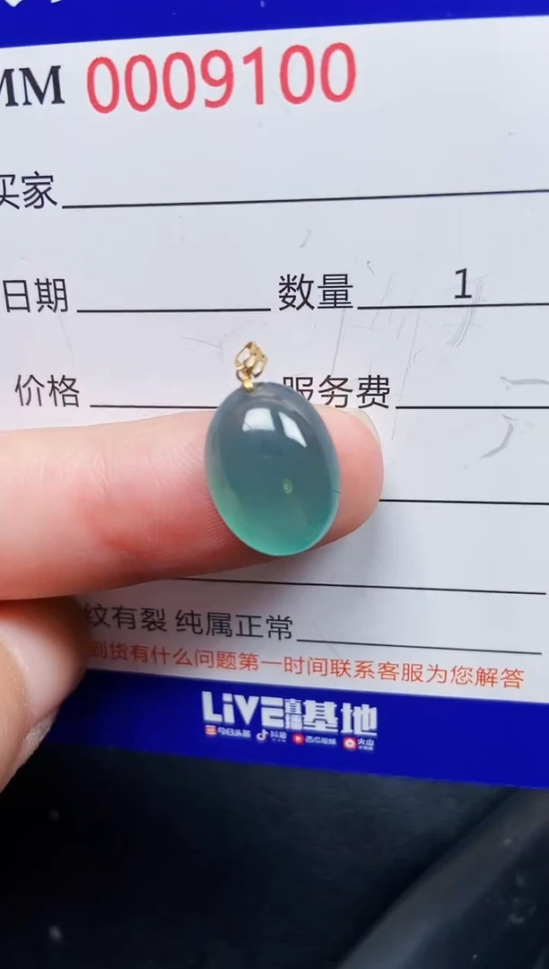 翡翠18K金镶嵌颈饰9100