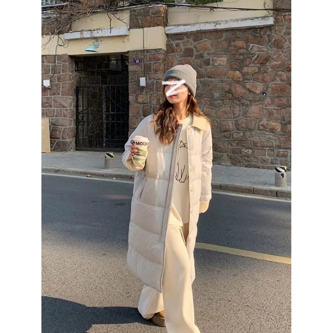 【GUODX】 外套保暖连帽宽松韩版棉衣休闲加厚过膝」