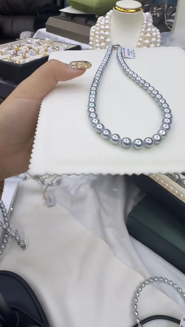 颈饰银S925镶嵌海水珍珠6-7mm高品质真多麻项链 XL2702