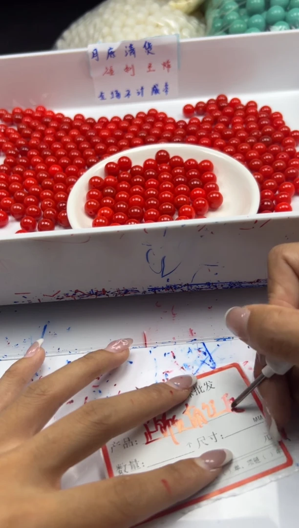 南红玛瑙未镶嵌颈饰w73锦红南红10mm*10颗