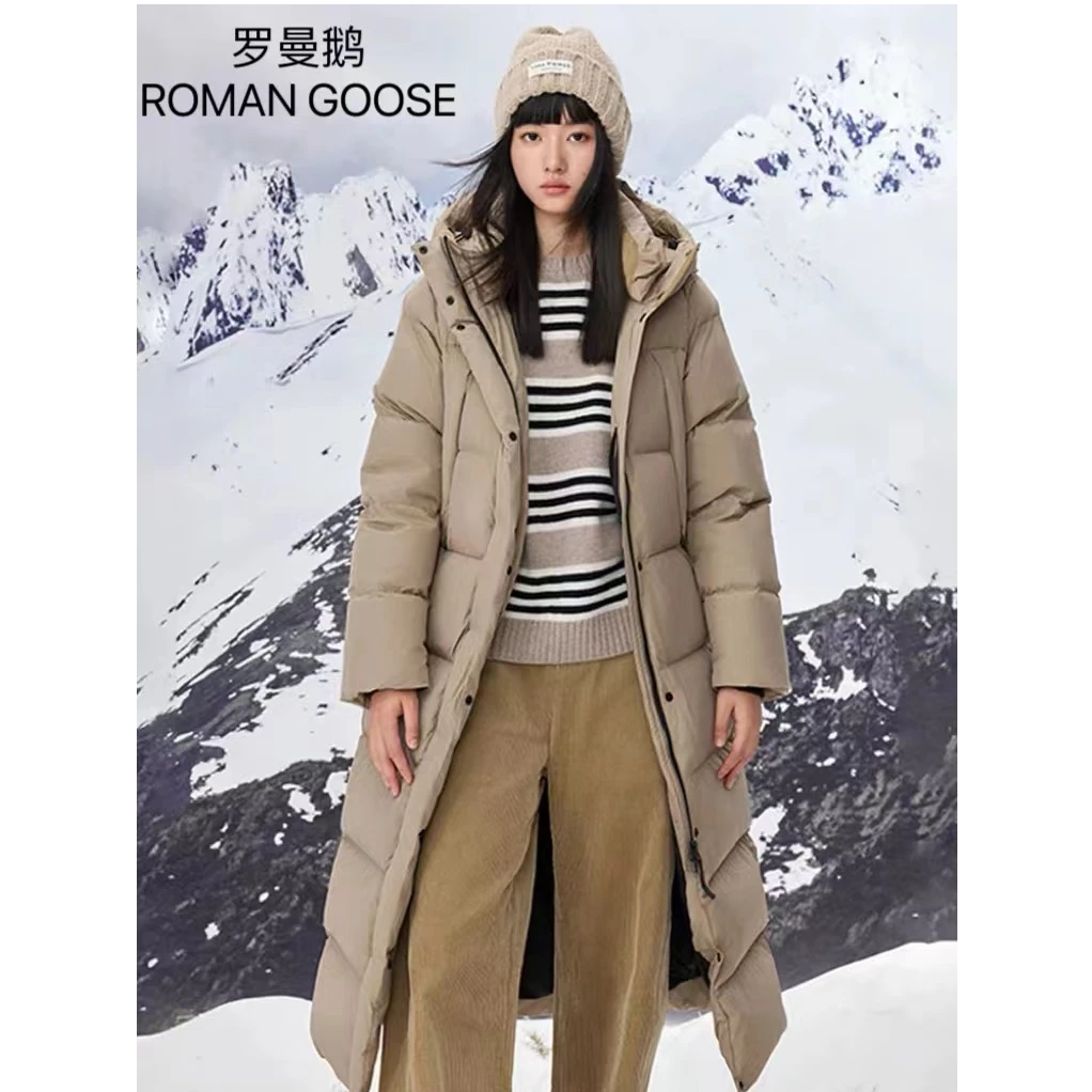 2024冬季长款羽绒服连帽男女同款抗寒男女同款