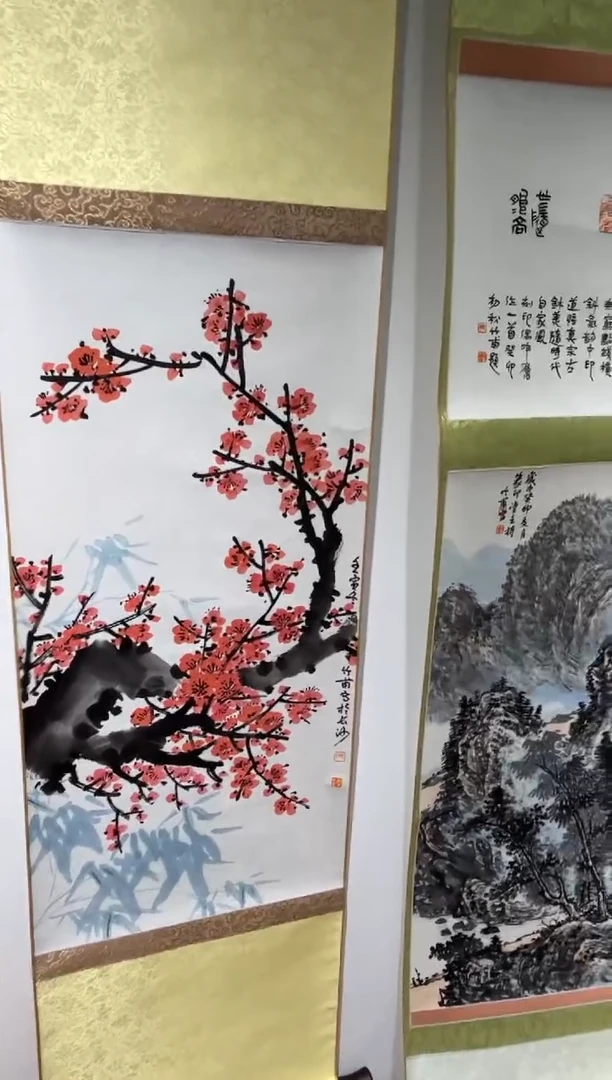 书法画887767F梅花卷轴