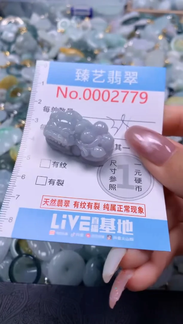 翡翠未镶嵌颈饰含绳0002779
