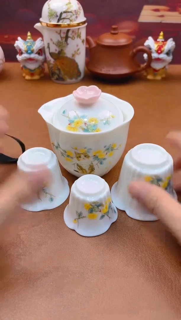 陶瓷茶具摆件旅行套组