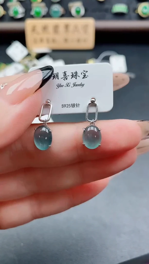 银S925镶嵌戒指翡翠1