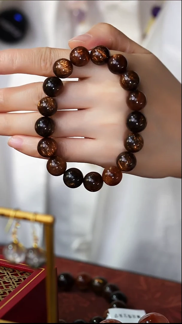 未镶嵌手串水晶黑金超七手串