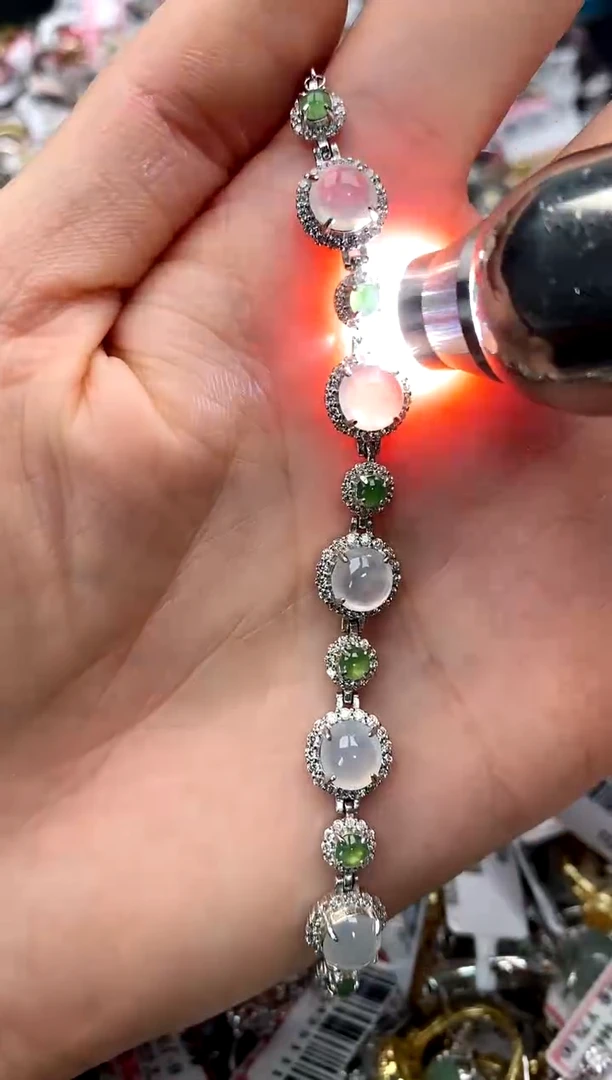 【闪购商品】翡翠戒指银S925镶嵌66666  6