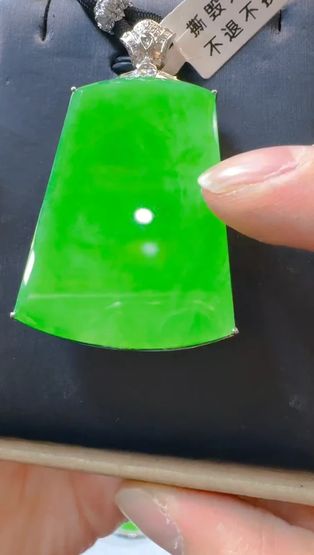 吊坠(赠链)18K金镶嵌翡翠天然A货翡翠