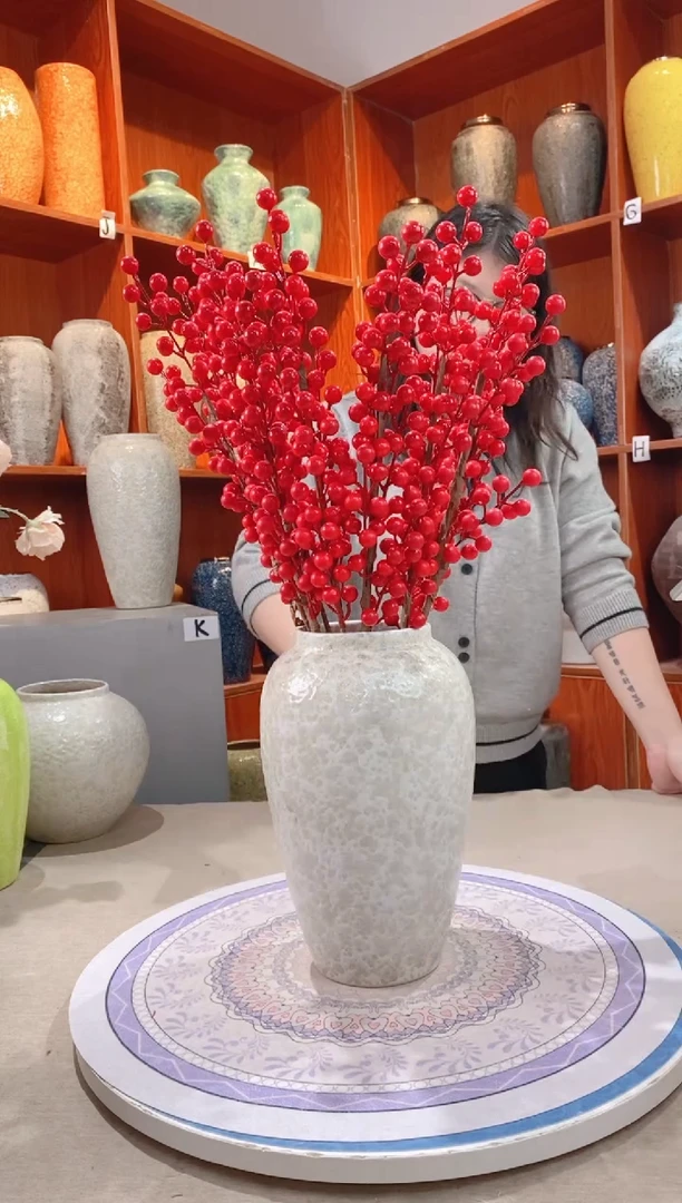 【闪购商品】瓶精品陶瓷花瓶 无花 茶白 中号