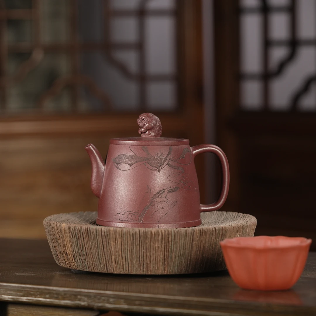 原创紫泥~醒狮~紫砂壶