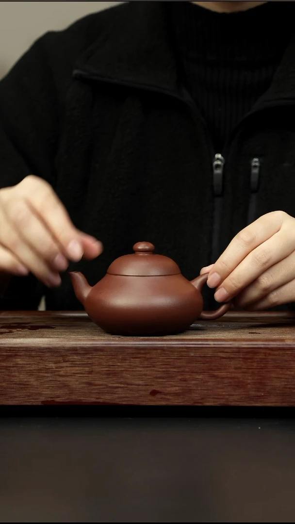 茶壶紫砂老紫泥 梨形