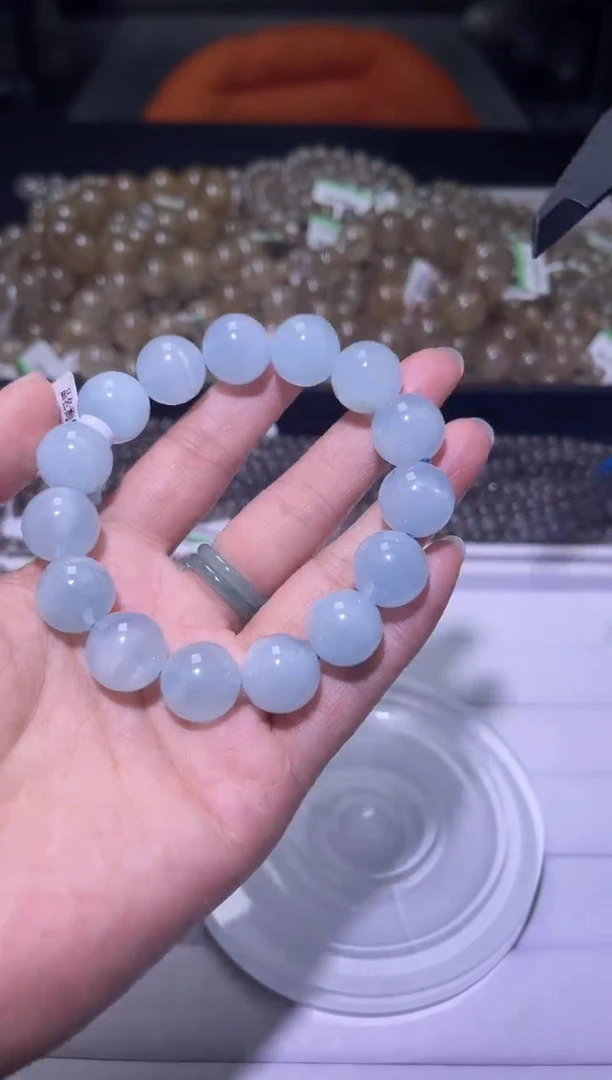 1海蓝宝石（处理）J015-14mm海蓝宝单圈-多样性发其一