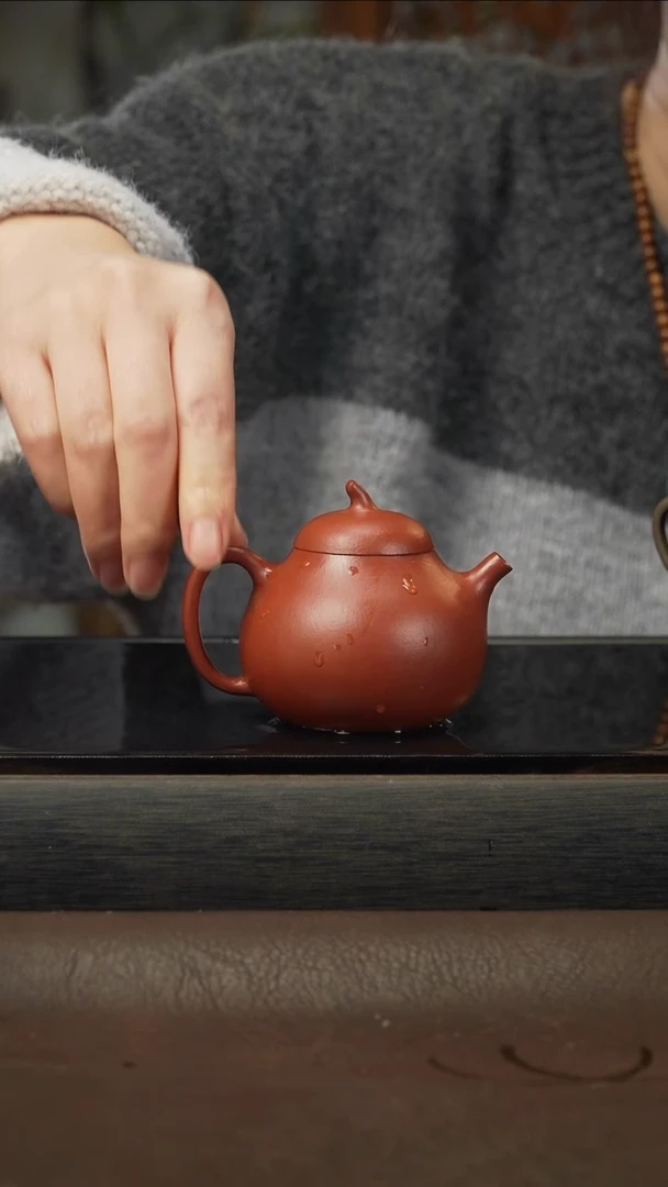 茶壶紫砂19 茄瓜 朱泥 140cc