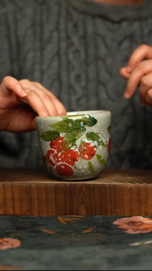 杯釉下彩手工手绘同款陶器