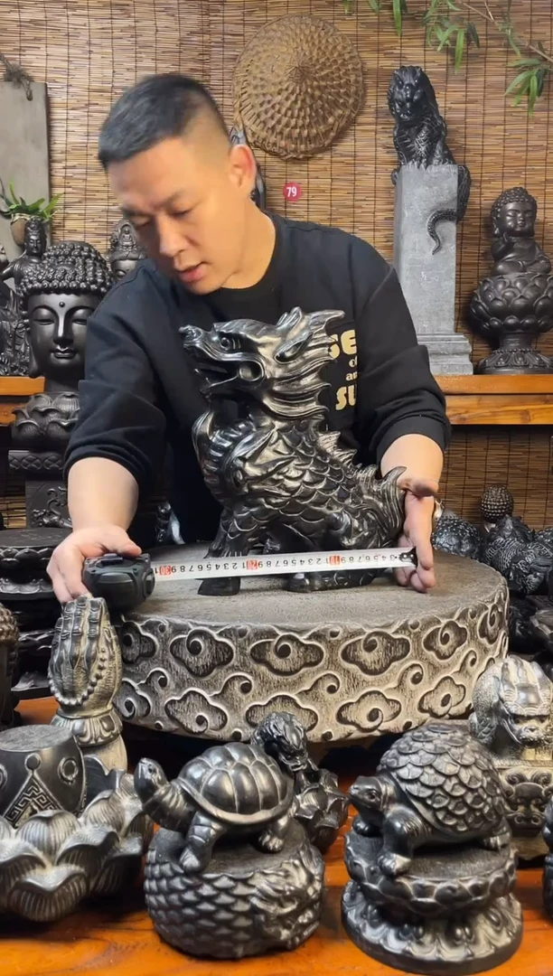 石材35麒麟天然青石雕刻