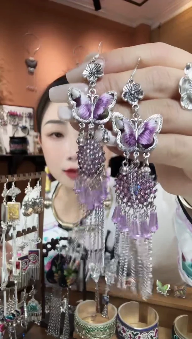 刺绣纯手工民族风耳环