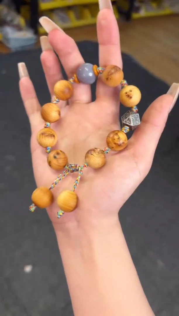 柏木无事牌 15mm崖柏留疤手持