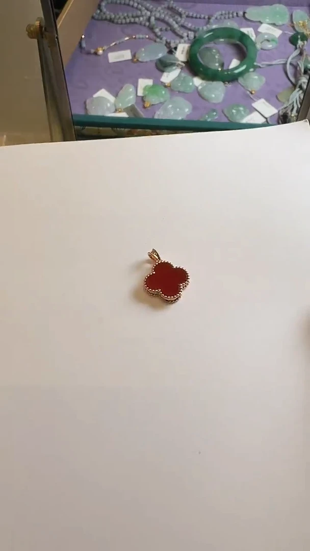 18K金镶嵌吊坠(不含链)玛瑙/玉髓k红
