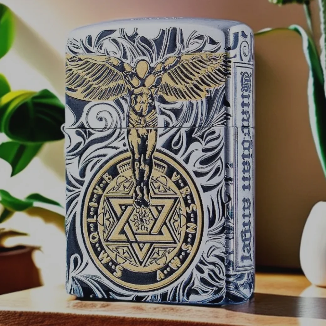 ZORRO佐罗二代熏银描金填漆五面守护天使煤油打火机
