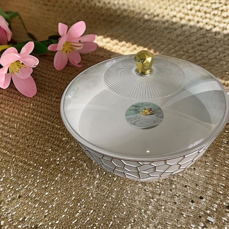 【迪拉生活用品店推荐】轻奢家用透明带盖新款JIZIDAN 馕盆 甜品盘