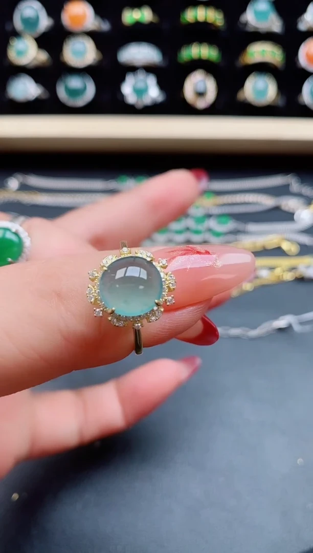 【闪购商品】翡翠戒指银S925镶嵌5080550