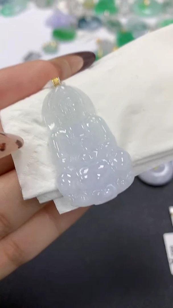 颈饰18K金镶嵌翡翠a货假一赔三支持复检百元上9元证书费自理