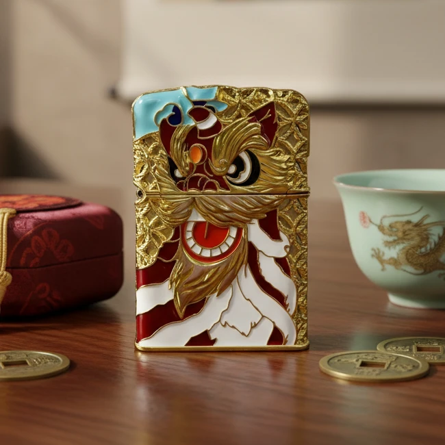 吉祥如意夜光金狮子（煤 油机）