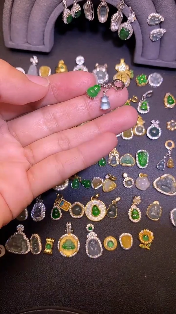 吊坠(不含链)银S925镶嵌翡翠1