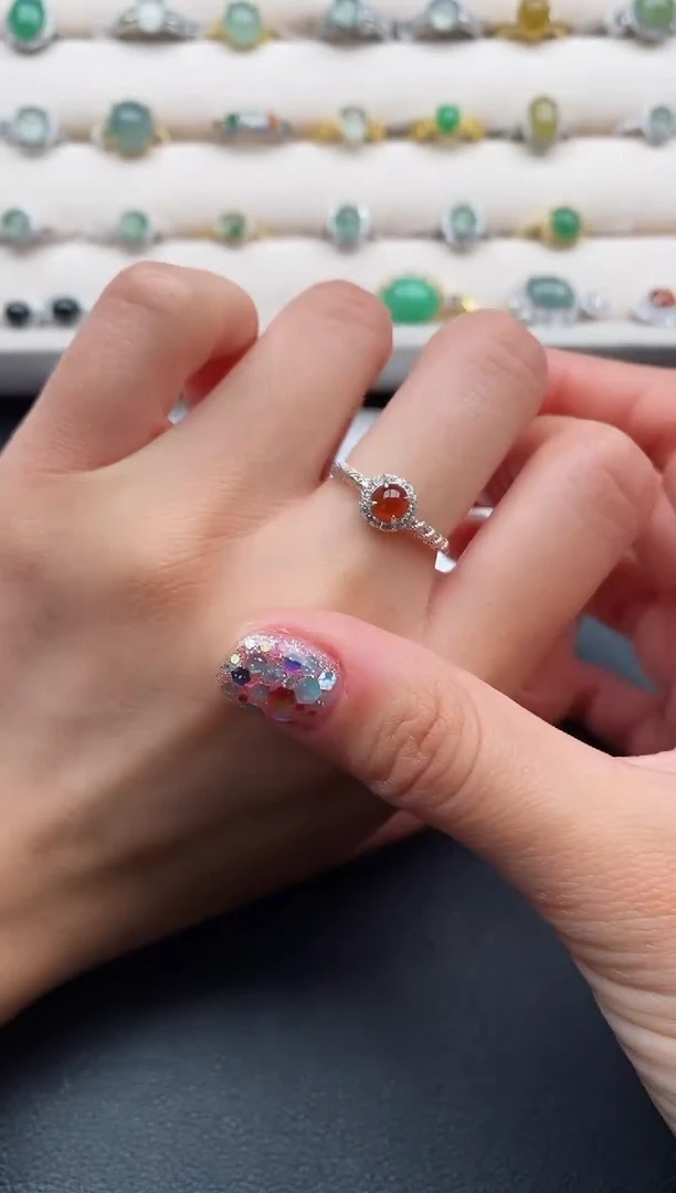 银S925镶嵌戒指翡翠22222222+1