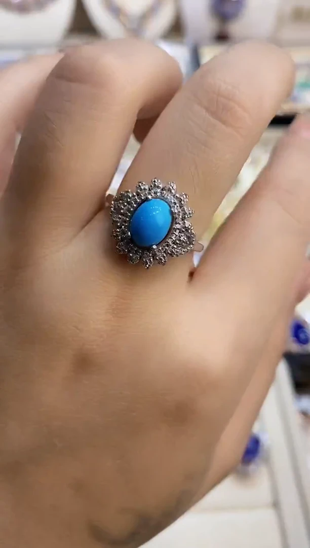 银S925镶嵌定制绿松石楚楚珠宝中古甄选不退换