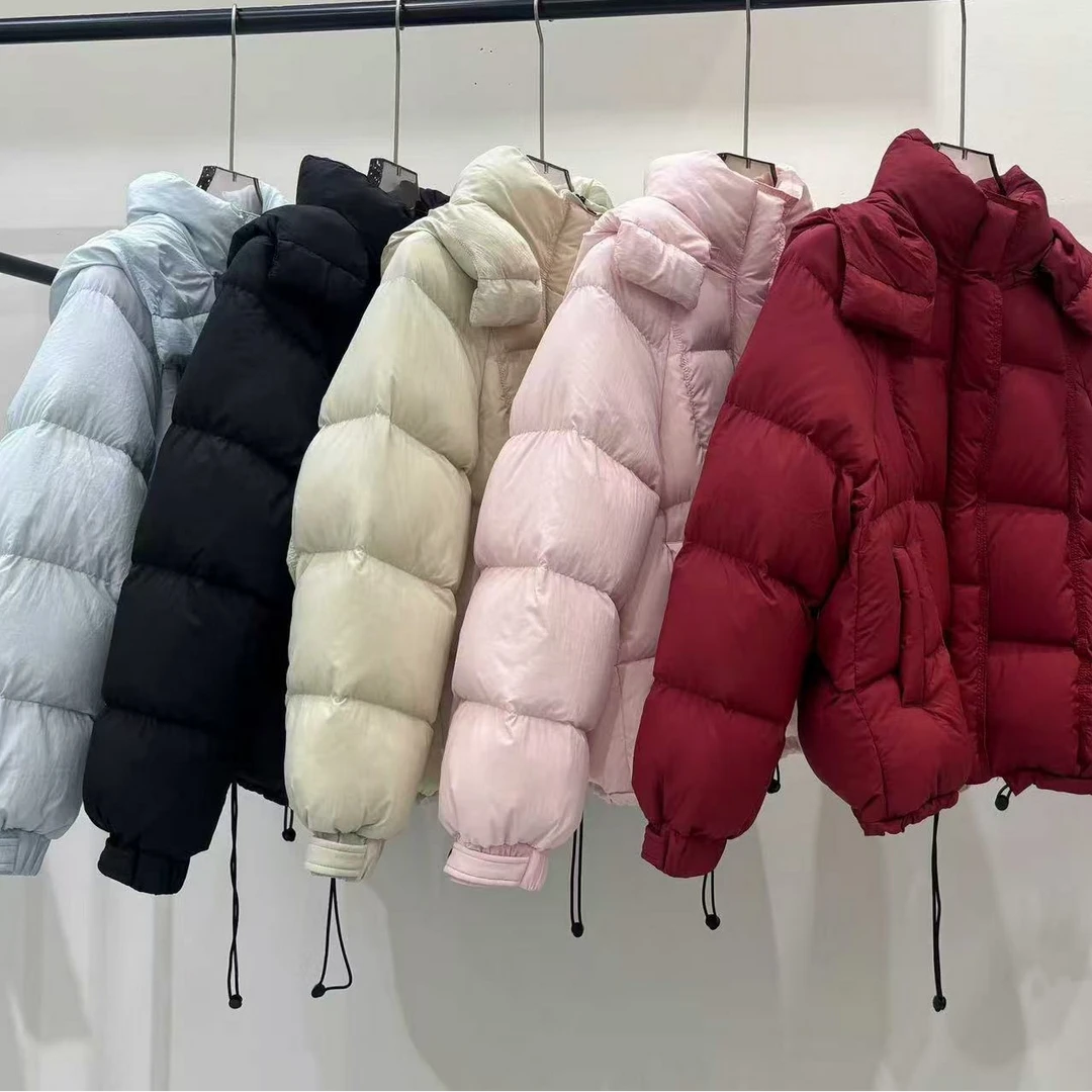 【反季清货】泡芙短款羽绒服女2025新款白鸭绒连帽面包服外套冬季装