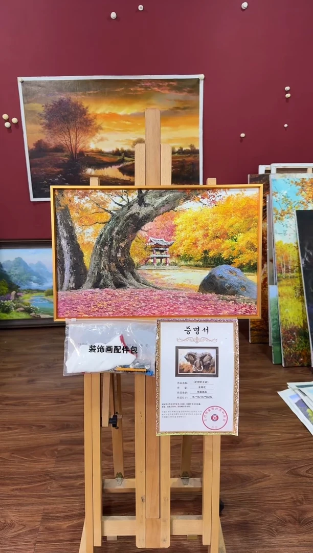 油画【原创·保真·带证书】朝鲜画家纯手绘油画--顺丰包邮--
