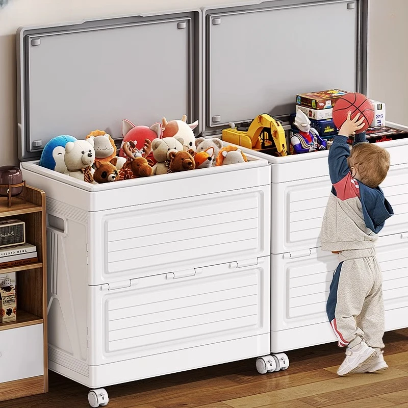 玩具收纳柜飘窗简易塑料整理箱家用衣服衣物翻盖收纳箱置物储物柜